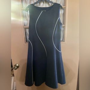 Preston & York dress with jacket, navy blue with some white